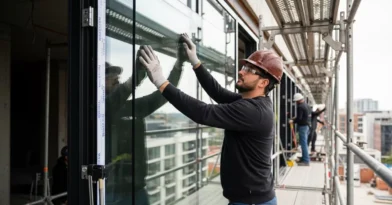Colocação de vidros comuns (float, impresso, etc.)