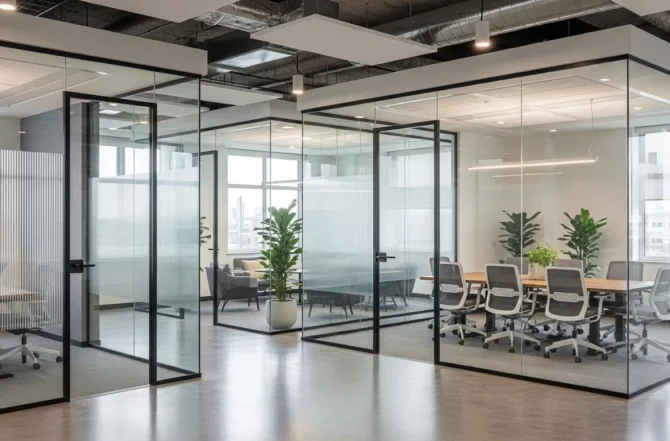 Divisórias internas em vidro para ambientes corporativos ou residenciais