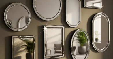 Espelhos bisotados e lapidados para decoração