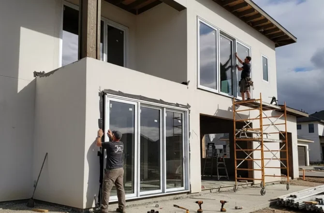 Instalação de janelas e portas de correr em vidro