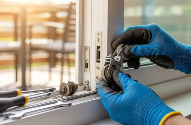 Troca de Roldanas e Ferragens de Portas de Vidro