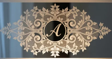 Vidro jateado com desenhos personalizados