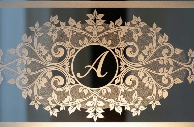 Vidro jateado com desenhos personalizados